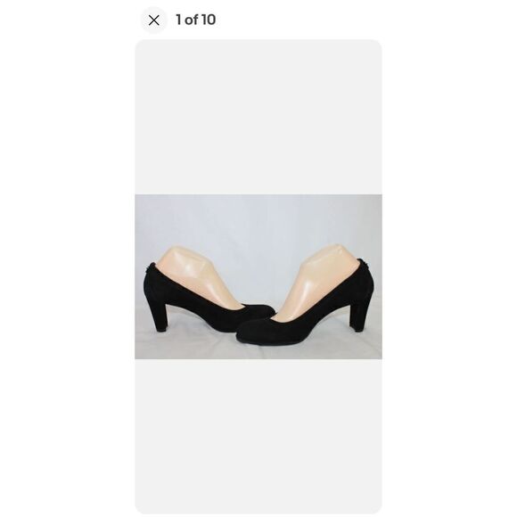 STUART WEITZMAN Pumps Heels Black Suede Leather Size 8.5M. - Picture 1 of 8